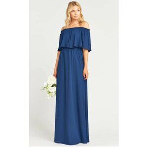 NWT Show Me Your MuMu Hacienda Maxi Dress Navy Blue